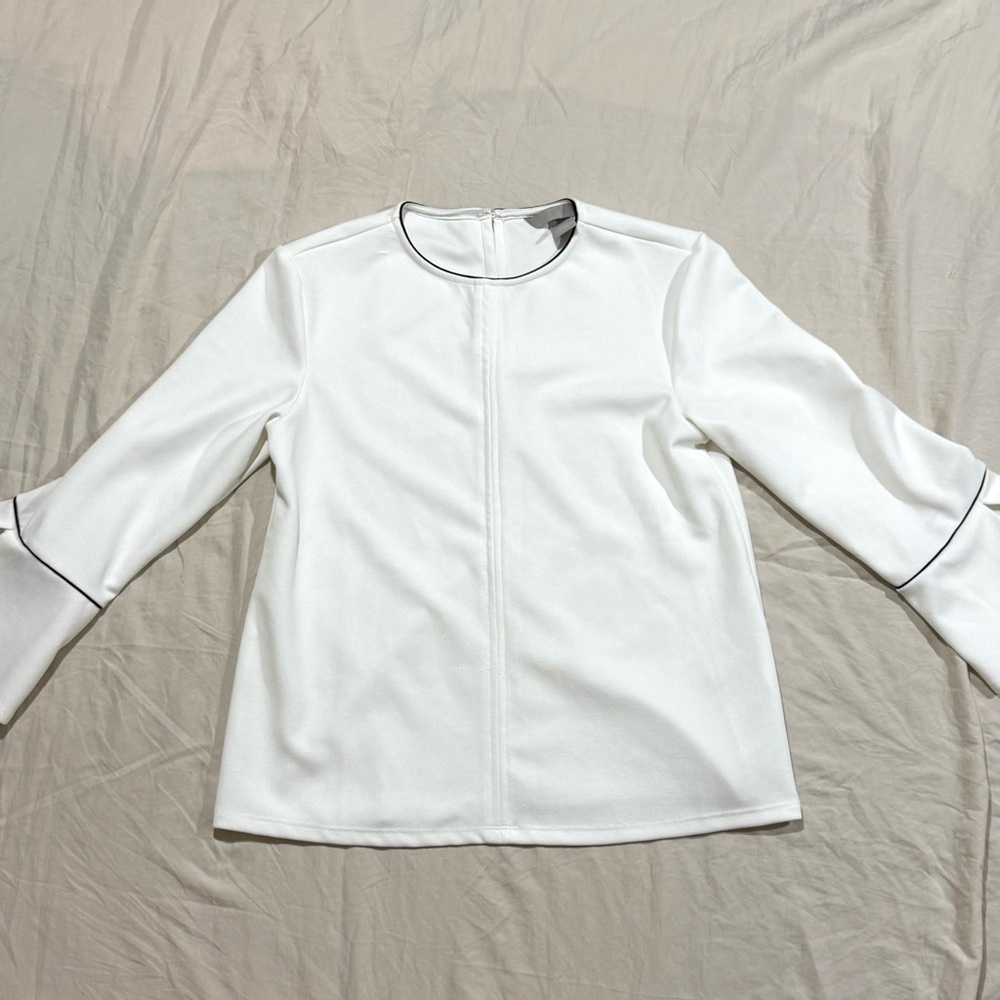 H&M White Top with Black Accents